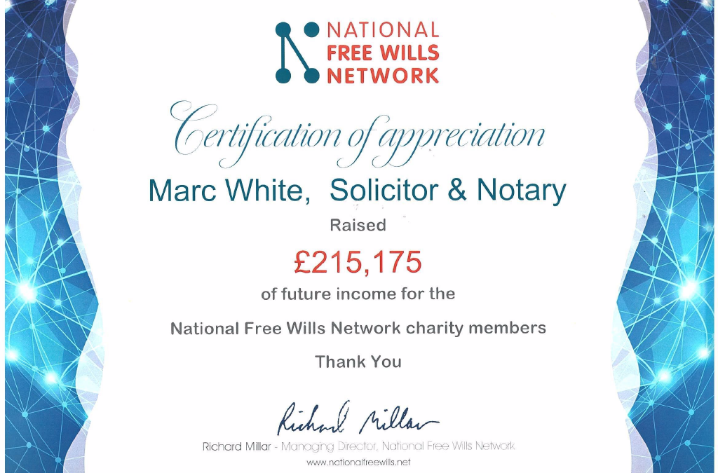 National Free Wills Certificate